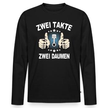 Zweitakter Moped Mofa - Männer Premium Bio Langarmshirt - Schwarz - Vorne - Nico (187cm)