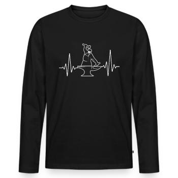 Farrier Heartbeats heartbeat blacksmith - Men's Premium Organic Long Sleeve Shirt - black - Front - Nico (187cm)