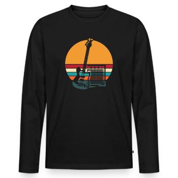 Ebass Bassgitarre Geschenk Bassist Verstärker Amp - Männer Premium Bio Langarmshirt - Schwarz - Vorne - Nico (187cm)