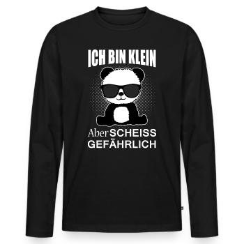 Klein Aber Scheiss Gefährlich Panda Spruch Lustig - Männer Premium Bio Langarmshirt - Schwarz - Vorne - Nico (187cm)