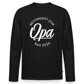Befördert Zum Opa Seit 2020 Großvater Geschenk - Männer Premium Bio Langarmshirt - Schwarz - Vorne - Nico (187cm)