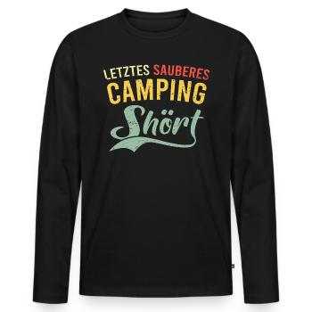 Camping campen sauberes Shört Spruch Geschenk Fun - Männer Premium Bio Langarmshirt - Schwarz - Vorne - Nico (187cm)