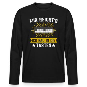 Keyboarder Pianist Piano Mir reichts Spruch - Männer Premium Bio Langarmshirt - Schwarz - Vorne - Nico (187cm)