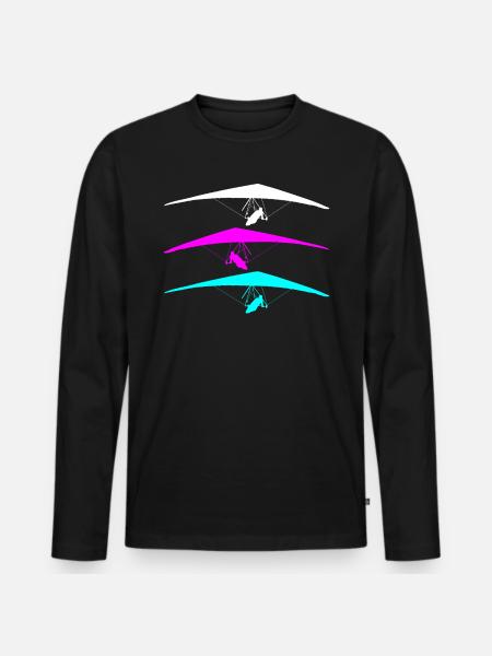 Drachenfliegen Drachenflieger Hängegleiter - Männer Premium Bio Langarmshirt - Schwarz