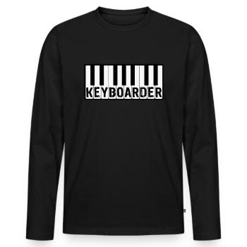 Clavier joueur cadeau clavier joueur - T-shirt manches longues Premium bio Homme - noir - Devant - Nico (187cm)