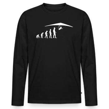 Deltaplane Evolution du deltaplane drôle - T-shirt manches longues Premium bio Homme - noir - Devant - Nico (187cm)