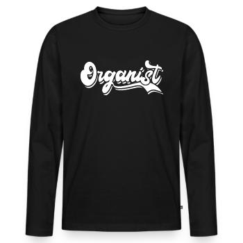 Organiste orgue cadeau orgue - T-shirt manches longues Premium bio Homme - noir - Devant - Nico (187cm)