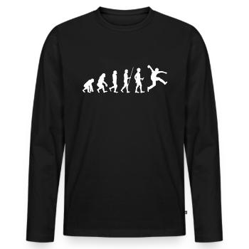Boßeln Evolution Bosseln Geschenk - Männer Premium Bio Langarmshirt - Schwarz - Vorne - Nico (187cm)