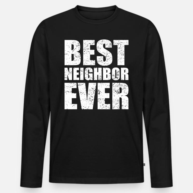 Bester Nachbar Nachbarin Nachbarschafts Geschenk - Männer Premium Bio Langarmshirt - Schwarz