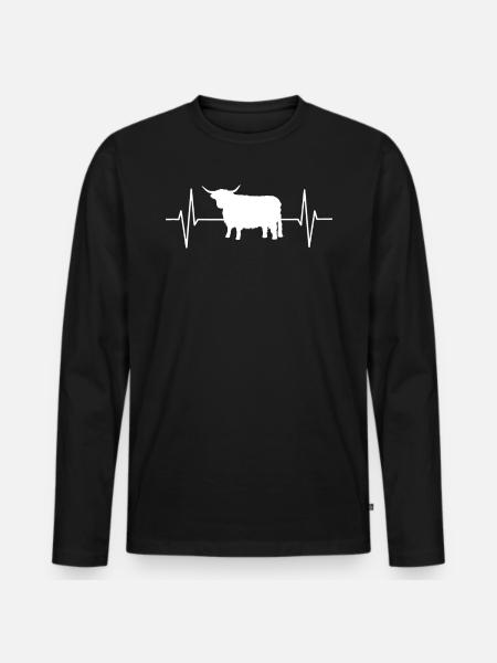 Scottish Highland Highland Cattle cow - Men's Premium Organic Long Sleeve Shirt - black