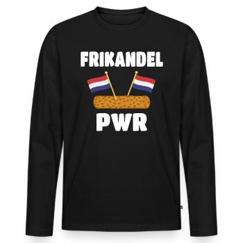 Holland Niederlande Frikandel Amsterdam - Männer Premium Bio Langarmshirt - Schwarz - Vorne - Nico (187cm)