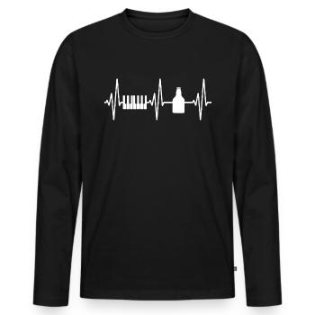 Keyboarder Musiker Bier Geschenk - Männer Premium Bio Langarmshirt - Schwarz - Vorne - Nico (187cm)