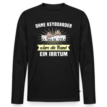Keyboard Musiker Keyboarder Geschenk Band - Männer Premium Bio Langarmshirt - Schwarz - Vorne - Nico (187cm)