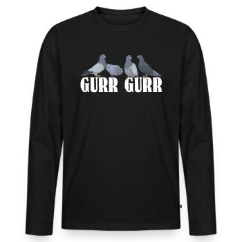 Pigeon pigeon amateur cadeau pigeon - T-shirt manches longues Premium bio Homme - noir - Devant - Nico (187cm)