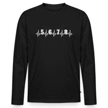 Linedance EKG line dance dancer heart line - Men's Premium Organic Long Sleeve Shirt - black - Front - Nico (187cm)