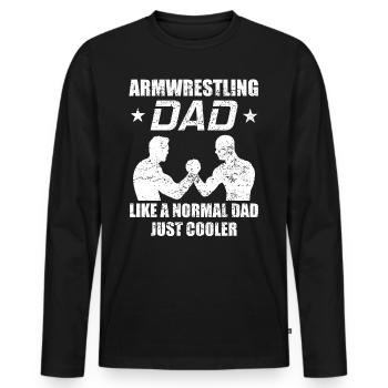 Cadeau de papa de lutte de bras de papa de bras - T-shirt manches longues Premium bio Homme - noir - Devant - Nico (187cm)