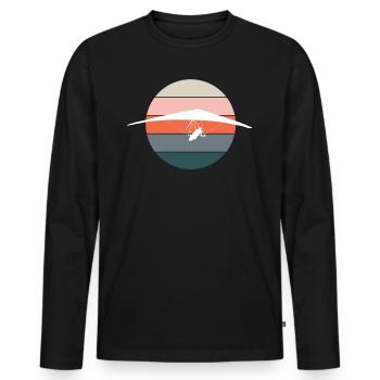 Hang Gliding Hang Glider Hang Glider Retro - Men's Premium Organic Long Sleeve Shirt - black - Front - Nico (187cm)