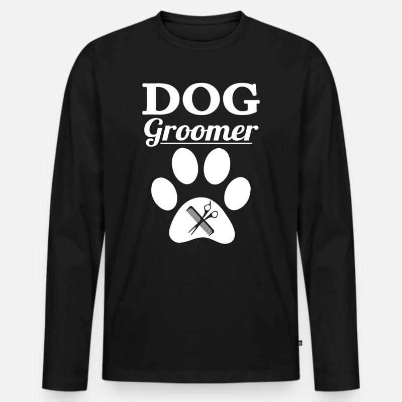 Hundefriseur Salon Hundefrisör Beruf Geschenk - Männer Premium Bio Langarmshirt - Schwarz
