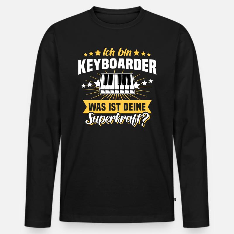 Keyboard Keyboarder Sprüche - Männer Premium Bio Langarmshirt - Schwarz
