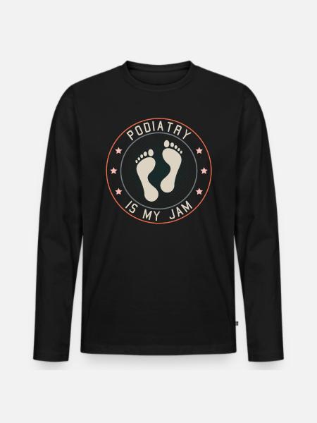 Fußpflege Pediküre Podologe Nagelstudio Geschenk - Männer Premium Bio Langarmshirt - Schwarz