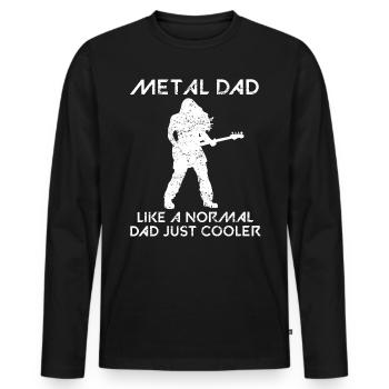 Papa de métal disant cadeau de père de musique rock - T-shirt manches longues Premium bio Homme - noir - Devant - Nico (187cm)
