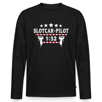 Slotcarfahrer Slotcars 1:32 Autorennbahn Slotcar - Männer Premium Bio Langarmshirt - Schwarz - Vorne - Nico (187cm)