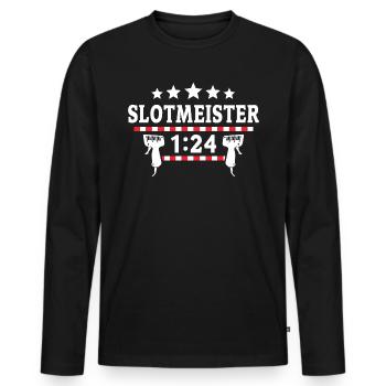 Slotracing Slotcar Slot Cars Slotcarfahrer - Männer Premium Bio Langarmshirt - Schwarz - Vorne - Nico (187cm)