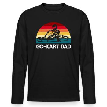 Kart kart karting karting papa cadeau - T-shirt manches longues Premium bio Homme - noir - Devant - Nico (187cm)
