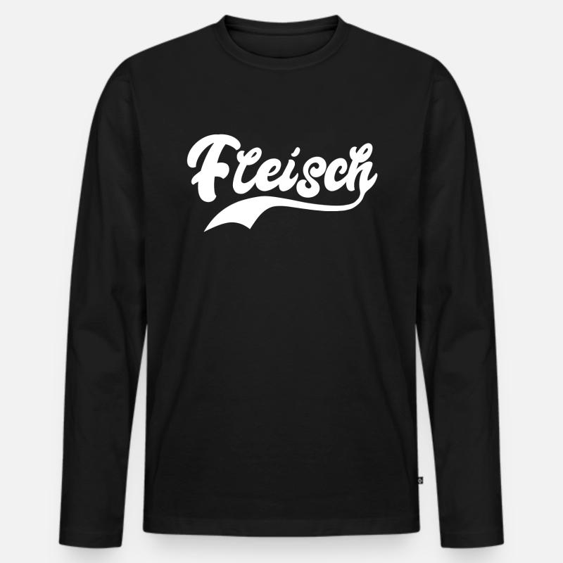 Fleisch Fleischesser Fleischer Fleischliebhaber - Männer Premium Bio Langarmshirt - Schwarz