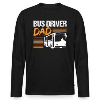 Dad Father Bus Driver Bus Driver Job Gift - Men's Premium Organic Long Sleeve Shirt - black - Front - Nico (187cm)