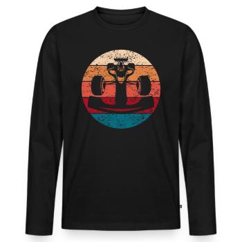 Racing Car Driver Racing Car Gift Retro Vintage - Men's Premium Organic Long Sleeve Shirt - black - Front - Nico (187cm)