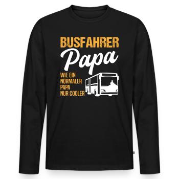 Busfahrer Papa Vater Bus Fahrer Beruf Job Geschenk - Männer Premium Bio Langarmshirt - Schwarz - Vorne - Nico (187cm)