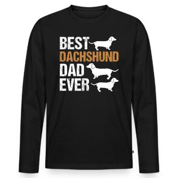 Dachshund Dad Dachshund Dog Dad Father Gift - Men's Premium Organic Long Sleeve Shirt - black - Front - Nico (187cm)