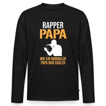 Rapper Papa Vater MC Hip Hop Rap Freestyle Battle - Männer Premium Bio Langarmshirt - Schwarz - Vorne - Nico (187cm)