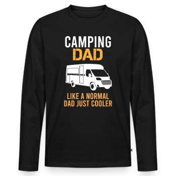 Camping Papa Spruch Camper Camping-car Van Cadeau - T-shirt manches longues Premium bio Homme - noir - Devant - Nico (187cm)