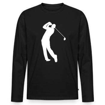 Golf Gift Golf Club Golf Club Golfer Outfit - Men's Premium Organic Long Sleeve Shirt - black - Front - Nico (187cm)