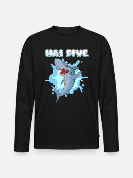 Requin Cinq Requin - T-shirt manches longues Premium bio Homme - noir