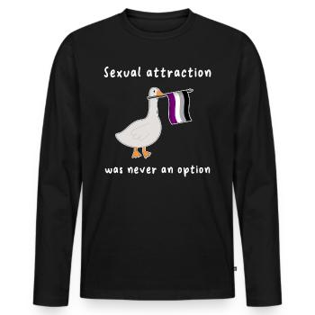 Oie asexuée pour fierté asexuée Asexualité - T-shirt manches longues Premium bio Homme - noir - Devant - Nico (187cm)