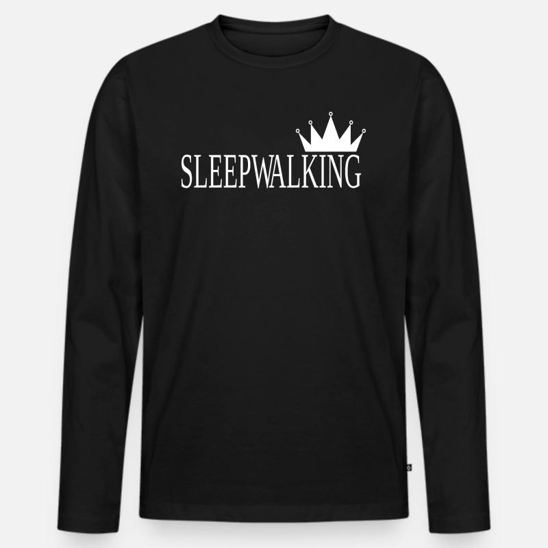 SLEEPWALKING - Männer Premium Bio Langarmshirt - Schwarz