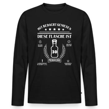 Dreißig Jahre 30ter Geburtstag Bier Flasche - Männer Premium Bio Langarmshirt - Schwarz - Vorne - Nico (187cm)