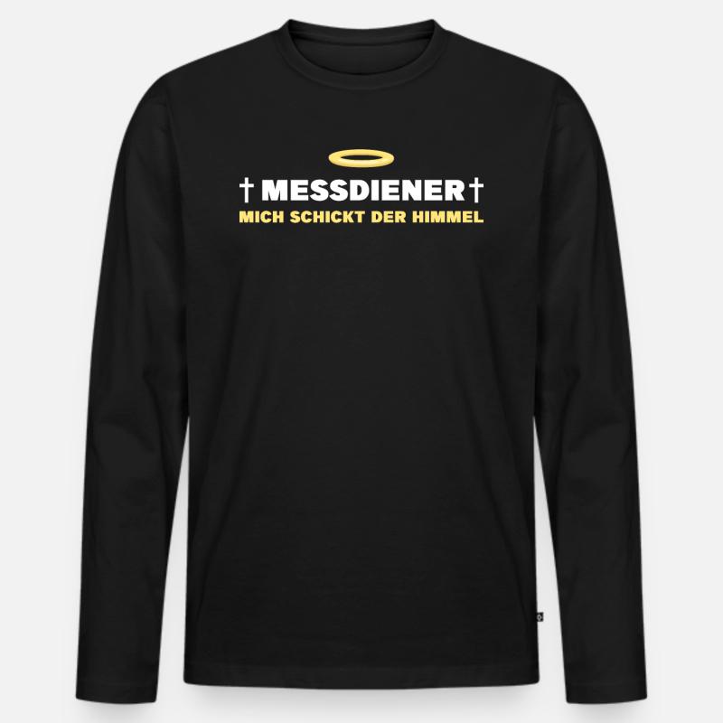 Ministrant Messdienerin Messdiener - Männer Premium Bio Langarmshirt - Schwarz