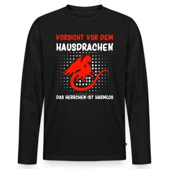 Offizieller Hausdache für Freundin Ehefrau - Männer Premium Bio Langarmshirt - Schwarz - Vorne - Nico (187cm)