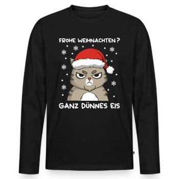 Anti Weihnachten Frohe Weihnachten Ganz Dünnes Eis - Männer Premium Bio Langarmshirt - Schwarz - Vorne - Nico (187cm)