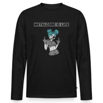 Le metalcore est le metalhead de la vie - T-shirt manches longues Premium bio Homme - noir - Devant - Nico (187cm)