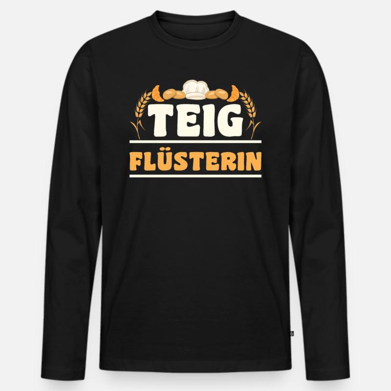 teig Pizza Bäcker Konditor | Teigflüsterin - Männer Premium Bio Langarmshirt - Schwarz