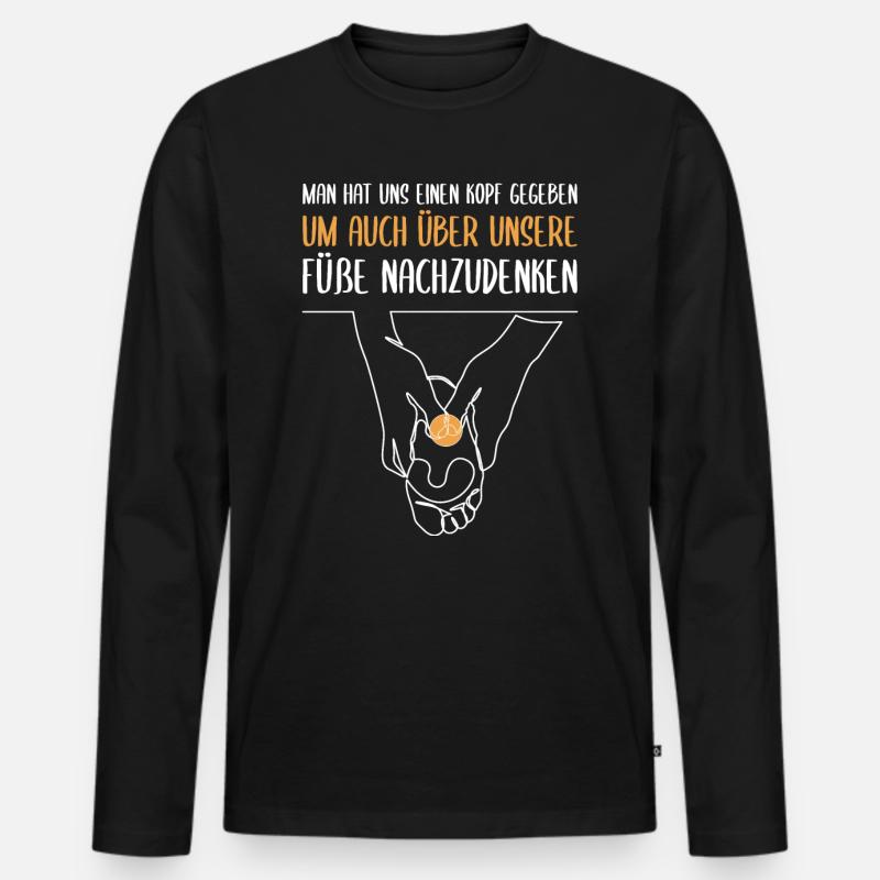 Fußpflege Spruch - Männer Premium Bio Langarmshirt - Schwarz