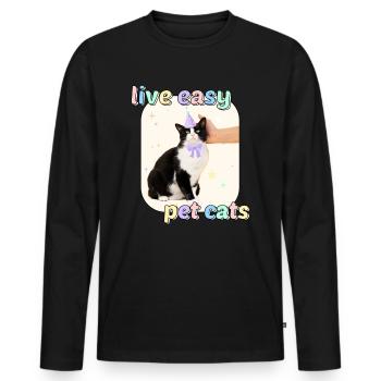 Cat Memes - Bad Luck Pet Cats - Men's Premium Organic Long Sleeve Shirt - black - Front - Nico (187cm)