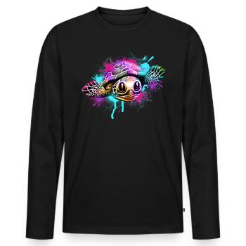 Turtle - Men's Premium Organic Long Sleeve Shirt - black - Front - Nico (187cm)