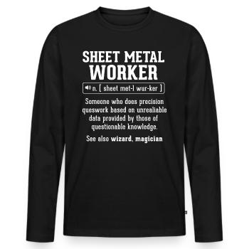 Définition du travailleur de la tôle - soudeur - T-shirt manches longues Premium bio Homme - noir - Devant - Nico (187cm)
