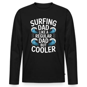 Surfing Dad Vater Papa Lustiges Surfing Geschenk - Männer Premium Bio Langarmshirt - Schwarz - Vorne - Nico (187cm)
